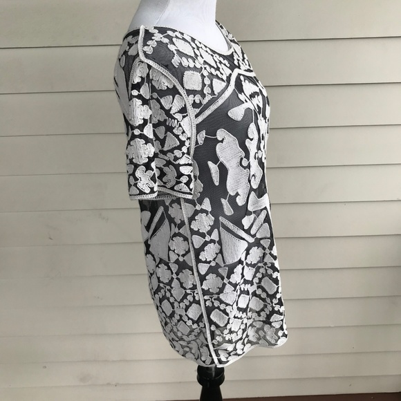 Anthropologie Everleigh Rococo Sheer Tee Shirt - Picture 3 of 6